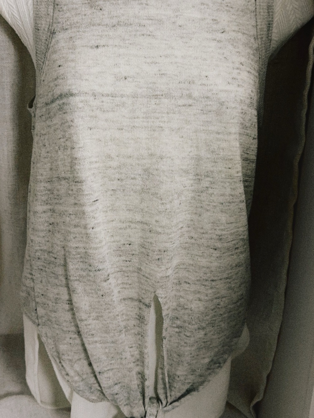 🤍 Brochu Walker Heather Oatmeal Linen Tie-Front Tank • XS